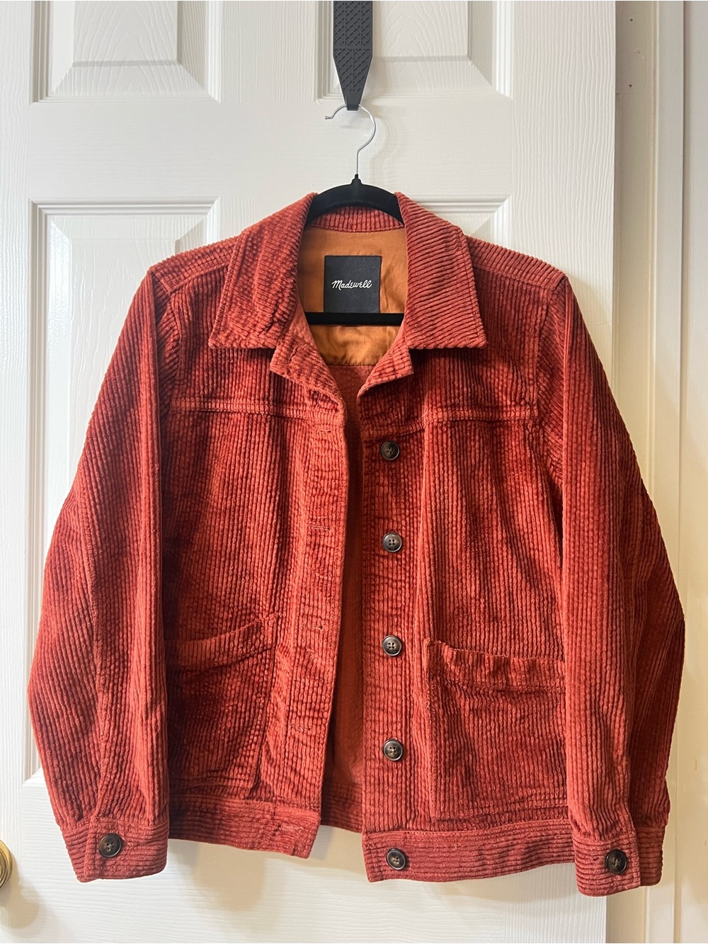 Madewell Rust-Red Corduroy Truck Jacket